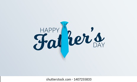 Happy Father's Day Calligraphy greeting card. Vector illustration.