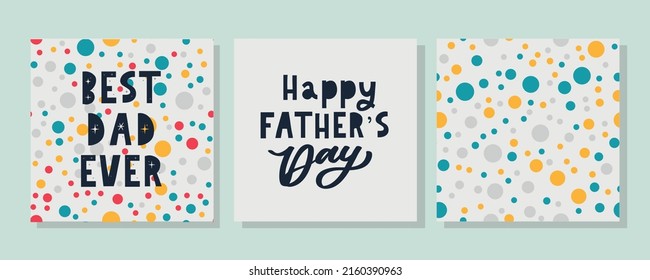 Happy Father's Day Calligraphy greeting card. Banner Vector illustration.