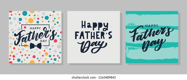 Happy Father's Day Calligraphy greeting card. Banner Vector illustration.