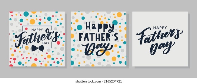 Happy Father's Day Calligraphy greeting card. Banner Vector illustration.