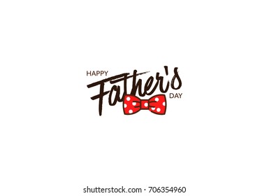Happy Father's Day Calligraphy greeting card. Illustration with red
