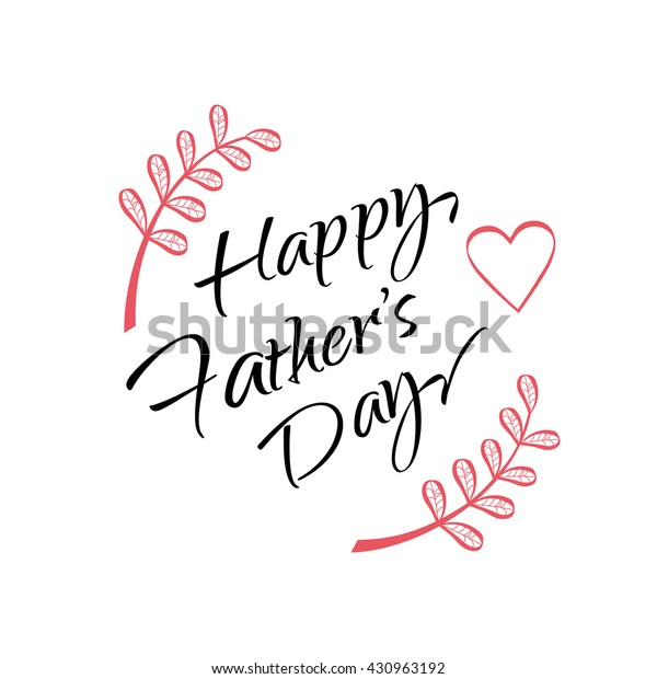 Happy Fathers Day Calligraphy Greeting Card 库存矢量图 免版税