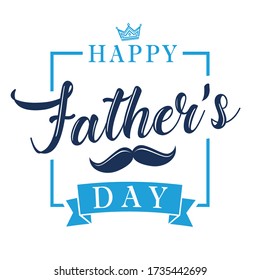 Happy Fathers Day calligraphy lettering banner. Happy father`s day vector vintage typography background. Dad my king illustration