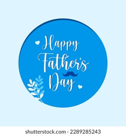 Happy Father's Day Calligraphy with mustache Background Social media post, banner, t-shirt design.