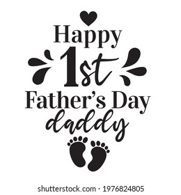 Happy Fathers Day calligraphy. My first Fathers day light banner. Happy father`s day lettering background. Daddy vector design 