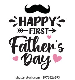 Happy Fathers Day calligraphy. My first Fathers day light banner. Happy father`s day lettering background. Daddy vector design 