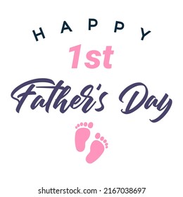 Happy Fathers Day calligraphy. My first Fathers day light banner. Happy father`s day lettering background. Daddy vector design