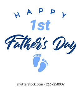 Happy Fathers Day calligraphy. My first Fathers day light banner. Happy father`s day lettering background. Daddy vector design