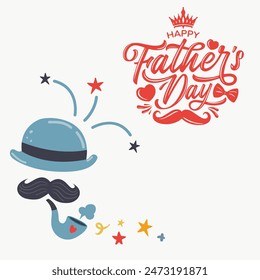 Happy fathers day calligraphy. Father's day post design.