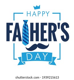 Happy Fathers Day calligraphy quote light banner. Happy father's day vector lettering background. Dad my king illustration 