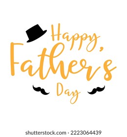 Happy Father's Day Calligraphy Script Over White Texture Background | Happy Fathers Day. Lettering. Holiday Calligraphy Text Design | Happy Fathers Day Poster Letters Emblem and Related Vector Design	