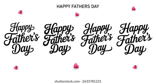 Happy father's day calligraphy, fathers day text vector illustration,Hand lettering,Calligraphy writing and Cursive font typography art design vector. Father's Day Greeting Card Design