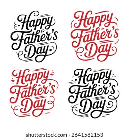 Happy Father's Day calligraphy text  , Handwritten text, Vector illustration, Happy Father's Day typography poster design