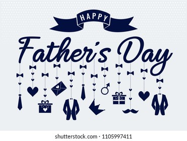 Happy Father's day card or background. vector illustration.
