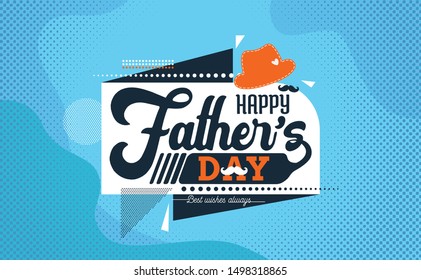 Happy Father's Day card or background vector illustration. Useful for promotion, greeting card, shopping template and or social media content for Father's Day. 