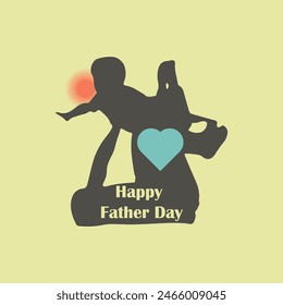 Happy Fathers Day, card background with dad and son