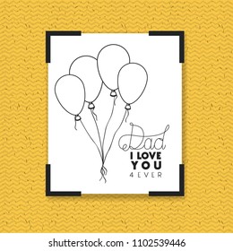 happy fathers day card with balloons air 