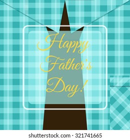 Happy father's day! Card or banner with shirt background. Stock vector.