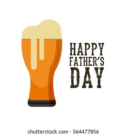 happy father's day card with beer jar icon over white background. colorful design. vector illustration
