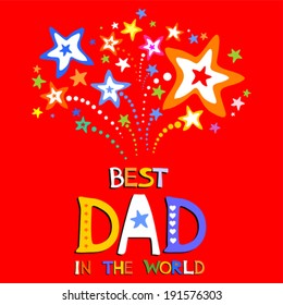 Happy Father's Day card. Best dad. Vector Illustration 
