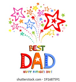 Happy Father's Day card. Best dad. Vector Illustration 