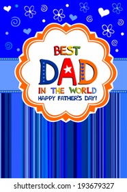 Happy Father's Day card. Best dad. Vector Illustration 