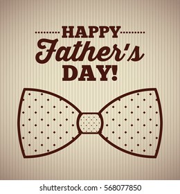 happy father's day card with bow tie icon. colorful design. vector illustration