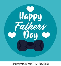 happy fathers day card with bowtie vector illustration design