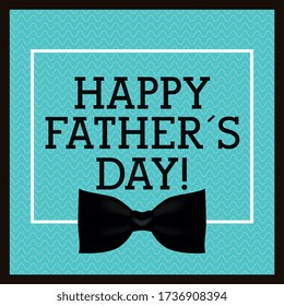 happy fathers day card with bowtie over blue background. vector illustration