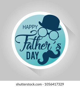 happy fathers day card with calligraphy and accessory