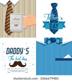 happy fathers day card with calligraphy and accessory