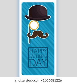 happy fathers day card with calligraphy and accessory