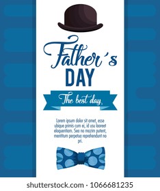 happy fathers day card with calligraphy and accessory