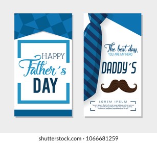 happy fathers day card with calligraphy and accessory