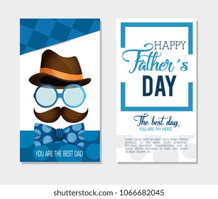 happy fathers day card with calligraphy and accessory