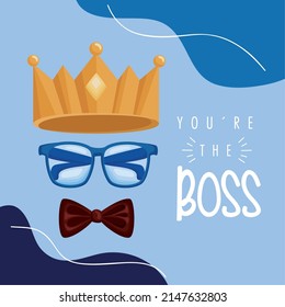happy fathers day card with crown