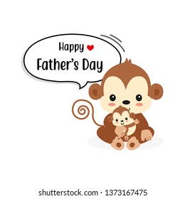 Happy Father's Day card with cute Owl characters. Vector illustration in cartoon style. 
