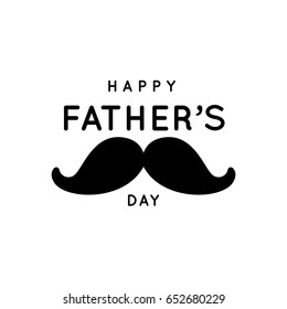 Happy father's day card with cute mustache, Vector illustration. 
