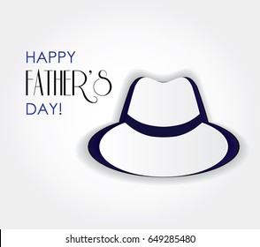 Happy father's day card. Cutout paper mustache on white background. Congratulation and greeting for Dad. Creative poster, banner, advertisement, flyer, template for sticker. Origami element