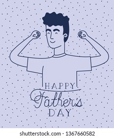 happy fathers day card with dad character