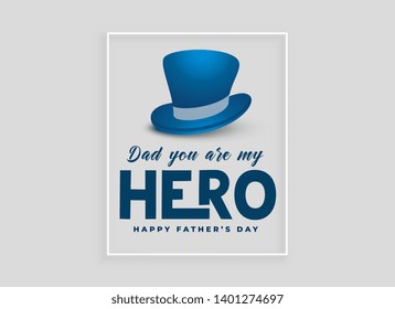 happy fathers day card design with hat