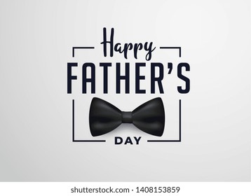 happy fathers day card design with realistic bow