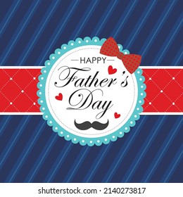 Happy father's day card design with lettering and bow