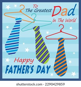 Happy Father's day card design with neck tie and hanger