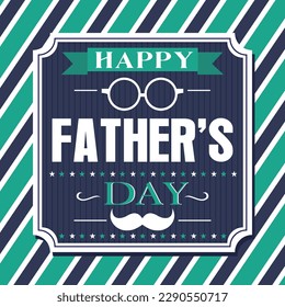 Happy father's day card design with lettering and decorations