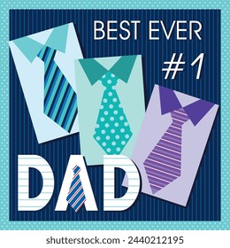 Happy father's day card design with skirt and neck tie