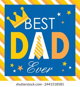 Happy father's day card design with lettering and crown