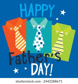 Happy Father's Day Card Design mit Hemd und Krawatte