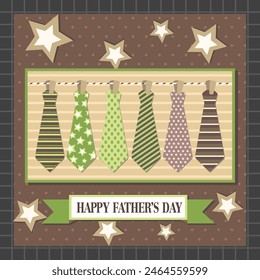happy father's day card design with necktie