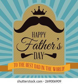 Happy fathers day card design, vector illustration.